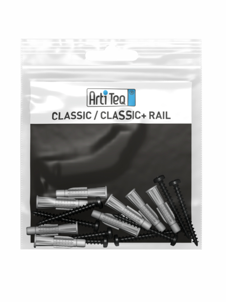 artiteq montageset voor classic rail (+) in het zwart